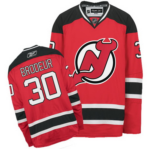 Fashionable and discount New Jersey Devils 30 Martin Brodeur Red-Black NHL Hockey Jersey
